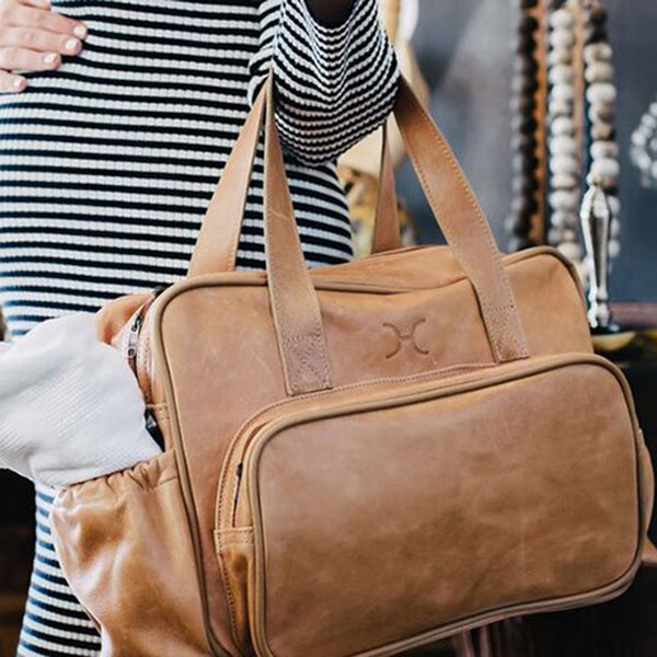 Baby Nappy Bag Leather