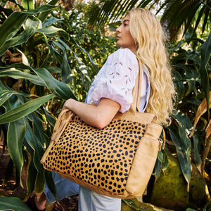 Noa Nappy Bag with Faux printed Fur Leather